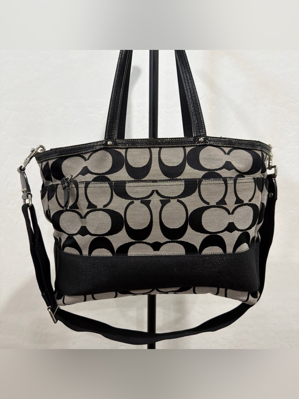 COACH XL Tote / Diaper Bag /Signature C'S/ F13803/ Black